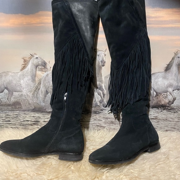 OTK Italian suede fringe boots - Picture 2 of 6